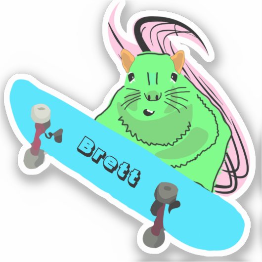 Naughty Squirrel #497 Brett Skateboarding Sticker (Voorkant)