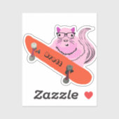 Naughty Squirrel #500 Brett Skateboarden Sticker (Vel)