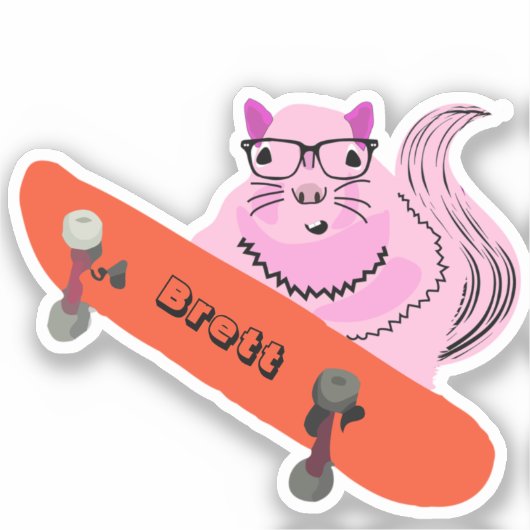 Naughty Squirrel #500 Brett Skateboarden Sticker (Voorkant)