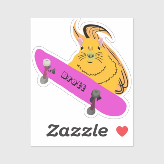 Naughty Squirrel #502 Brett Skateboarding Sticker (Vel)
