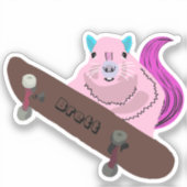 Naughty Squirrel #503 Brett Skateboarding Sticker (Voorkant)