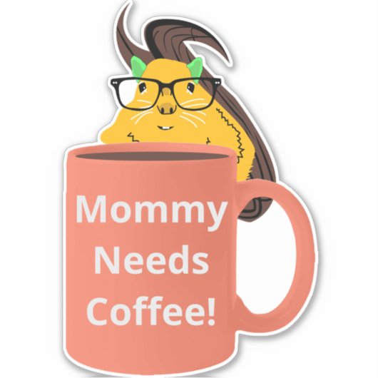 Naughty Squirrel #515 Koffiebeker Sticker (Voorkant)