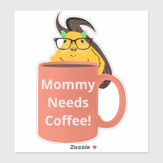 Naughty Squirrel #515 Koffiebeker Sticker (Vel)