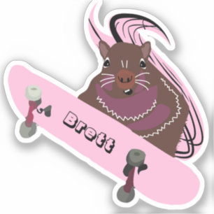 Naughty Squirrel #517 Brett Skateboarden Sticker