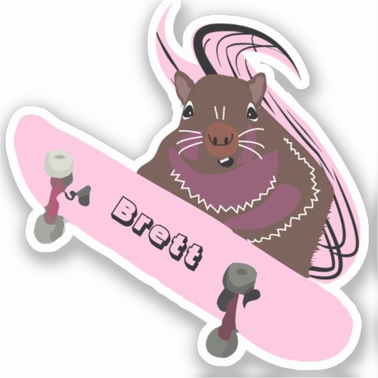 Naughty Squirrel #517 Brett Skateboarden Sticker (Voorkant)