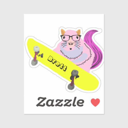 Naughty Squirrel #520 Brett Skateboarden Sticker (Vel)