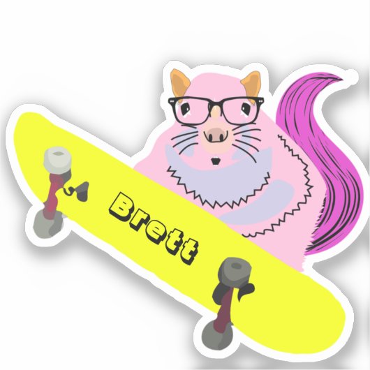 Naughty Squirrel #520 Brett Skateboarden Sticker (Voorkant)