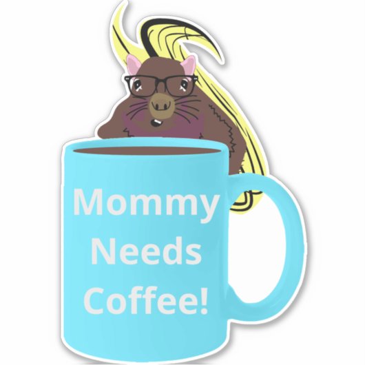 Naughty Squirrel #524 Koffiebeker Sticker (Voorkant)