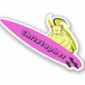 Naughty Squirrel #527 Surfing Sticker (Voorkant)