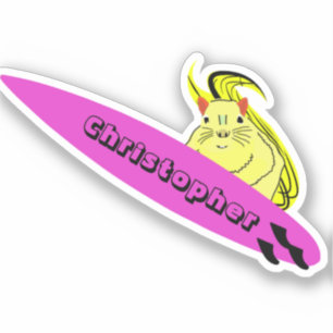 Naughty Squirrel #527 Surfing Sticker