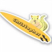 Naughty Squirrel #531 Surfing Sticker (Voorkant)