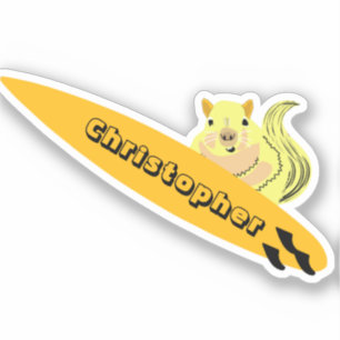 Naughty Squirrel #531 Surfing Sticker