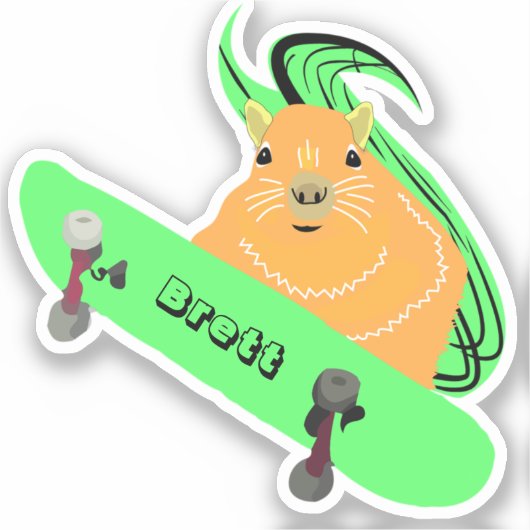 Naughty Squirrel #533 Brett Skateboarding Sticker (Voorkant)