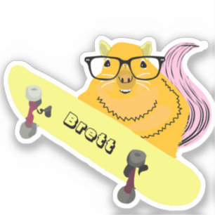 Naughty Squirrel #535 Brett Skateboarden Sticker