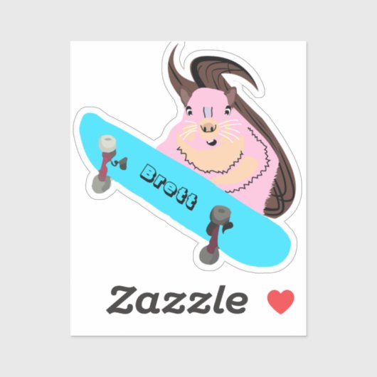 Naughty Squirrel #537 Brett Skateboarden Sticker (Vel)