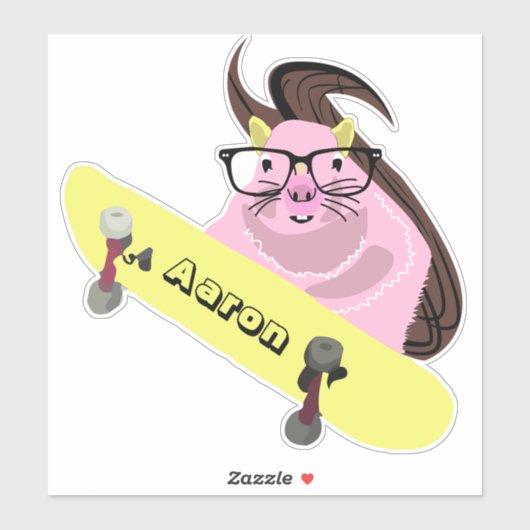 Naughty Squirrel #539 Skateboarden Sticker (Vel)