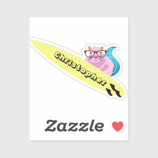 Naughty Squirrel #550 Surfing Sticker (Vel)