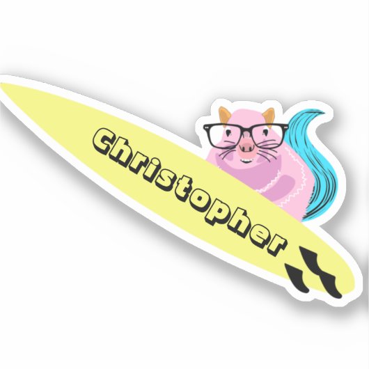 Naughty Squirrel #550 Surfing Sticker (Voorkant)