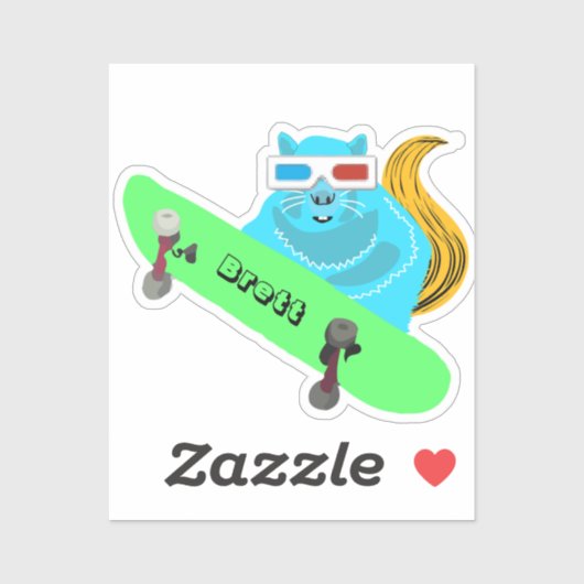 Naughty Squirrel #560 Brett Skateboarden Sticker (Vel)