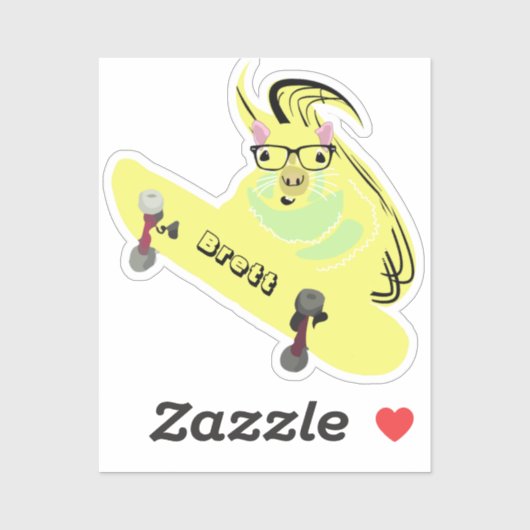 Naughty Squirrel #563 Brett Skateboarding Sticker (Vel)