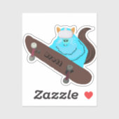 Naughty Squirrel #571 Brett Skateboarding Sticker (Vel)