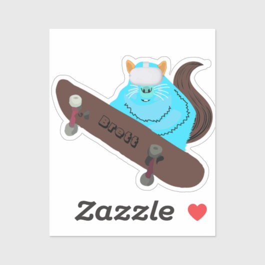 Naughty Squirrel #571 Brett Skateboarding Sticker (Vel)