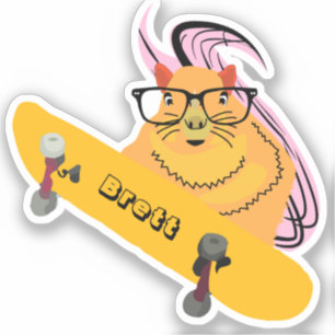 Naughty Squirrel #574 Brett Skateboarden Sticker