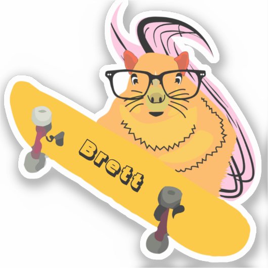 Naughty Squirrel #574 Brett Skateboarden Sticker (Voorkant)