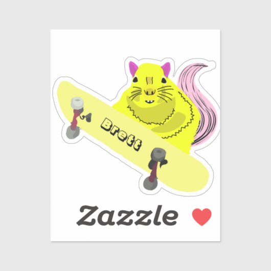Naughty Squirrel #576 Brett Skateboarden Sticker (Vel)