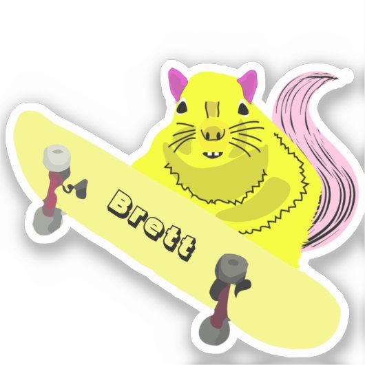 Naughty Squirrel #576 Brett Skateboarden Sticker (Voorkant)