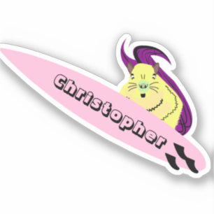 Naughty Squirrel #579 Surfing Sticker