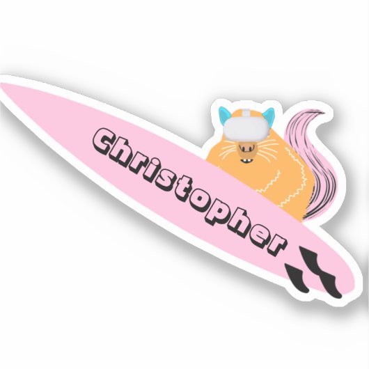 Naughty Squirrel #592 Surfing Sticker (Voorkant)
