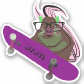 Naughty Squirrel #602 Brett Skateboarding Sticker (Voorkant)