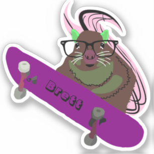Naughty Squirrel #602 Brett Skateboarding Sticker