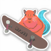 Naughty Squirrel #611 Brett Skateboarding Sticker (Voorkant)