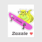Naughty Squirrel #619 Brett Skateboarden Sticker (Vel)