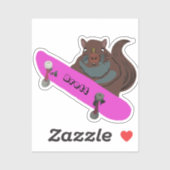Naughty Squirrel #622 Brett Skateboarden Sticker (Vel)