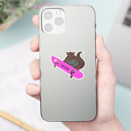 Naughty Squirrel #622 Brett Skateboarden Sticker (Telefoon)