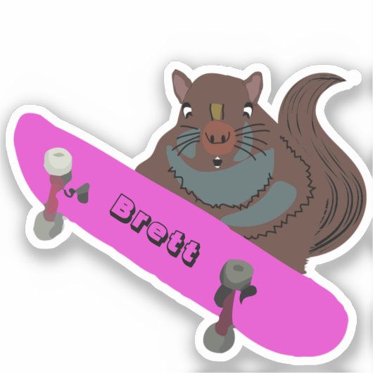 Naughty Squirrel #622 Brett Skateboarden Sticker (Voorkant)