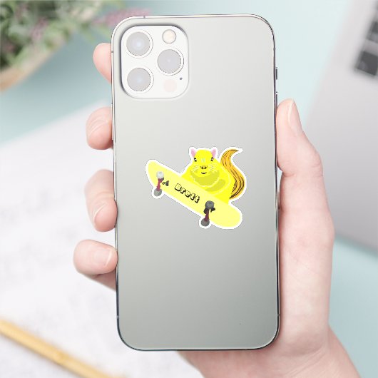 Naughty Squirrel #628 Brett Skateboarding Sticker (Telefoon)