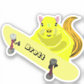 Naughty Squirrel #628 Brett Skateboarding Sticker (Voorkant)