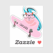 Naughty Squirrel #633 Brett Skateboarding Sticker (Vel)