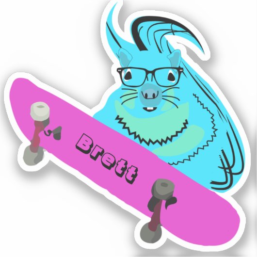 Naughty Squirrel #637 Brett Skateboarden Sticker (Voorkant)