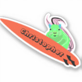 Naughty Squirrel #652 Surfing Sticker (Voorkant)
