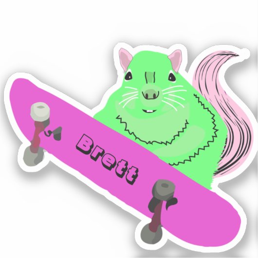 Naughty Squirrel #674 Brett Skateboarden Sticker (Voorkant)