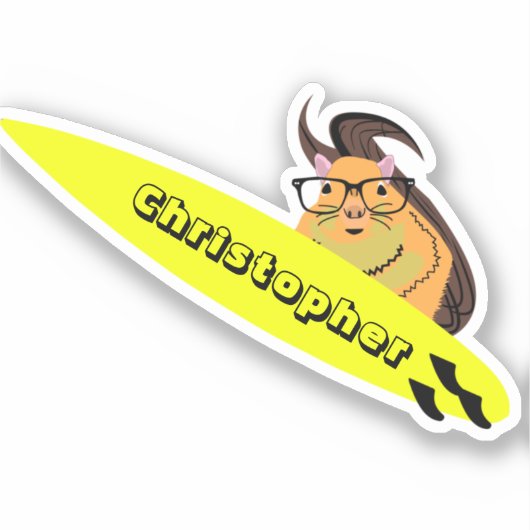 Naughty Squirrel #676 Surfing Sticker (Voorkant)