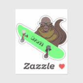 Naughty Squirrel #686 Brett Skateboarden Sticker (Vel)