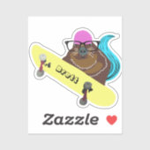 Naughty Squirrel #687 Brett Skateboarden Sticker (Vel)