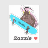 Naughty Squirrel #688 Brett Skateboarding Sticker (Vel)