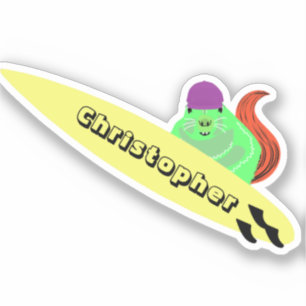 Naughty Squirrel #697 Surfing Sticker